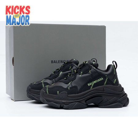 Balenciaga Triple S Allover Logo Black Green(W) SIZE: 35-45