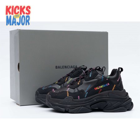 Balenciaga Triple S Allover Logo Black Rainbow (W) SIZE: 35-45