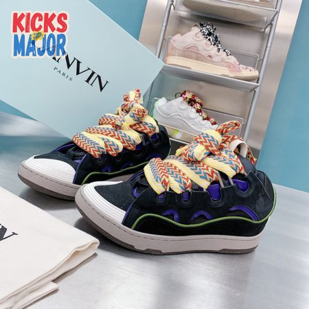 Lanvin Leather Curb Black Purple DRA1-P21B145 35-45