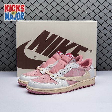 Travis Scott x Air Jordan 1 Low OG Pink Beige Red DM7866-600 Unisex