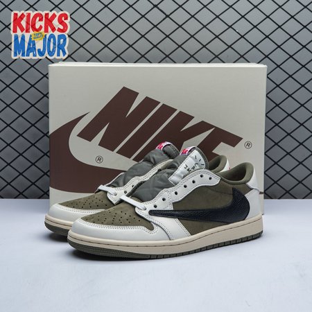Travis Scott x Air Jordan 1 Low OG Medium Olive DM7866 200 Unisex