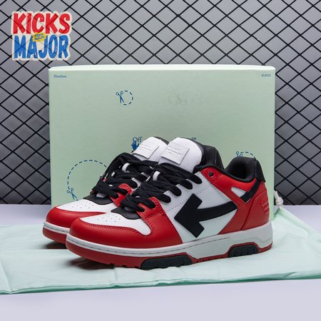 OFF-WHITE Out Of Office OOO Low Tops Black White Red Unisex