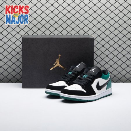 Jordan 1 Low White Black Mystic Green 553558-113 Unisex