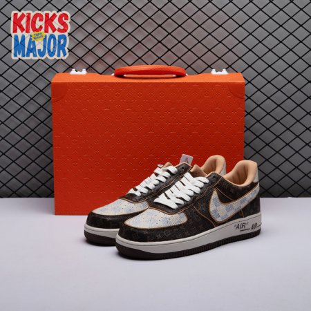Nike Air Force 1 Low Monogram Brown Damier Azur Unisex (Special Box)